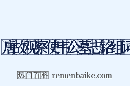 唐故观察使韦公墓志铭组词是什么意思的图片